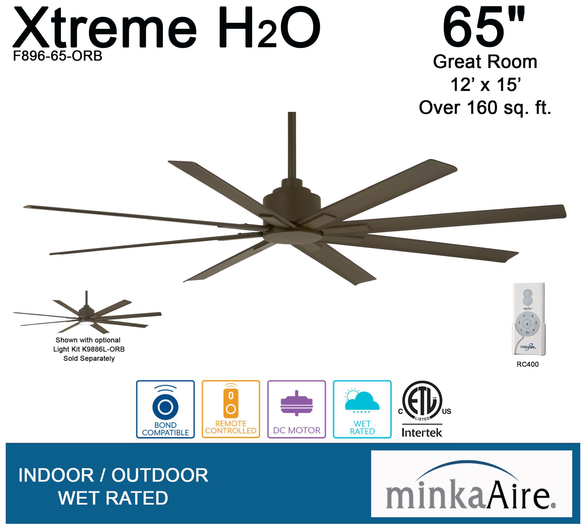 Image 7 Minka Aire Xtreme H20 65-inch Oil Rubbed Bronze Outside Ceiling Fan more views