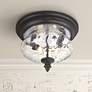 1_Minka Ardmore 11 3/4" Wide Black Hammered Glass Outdoor Ceiling Light