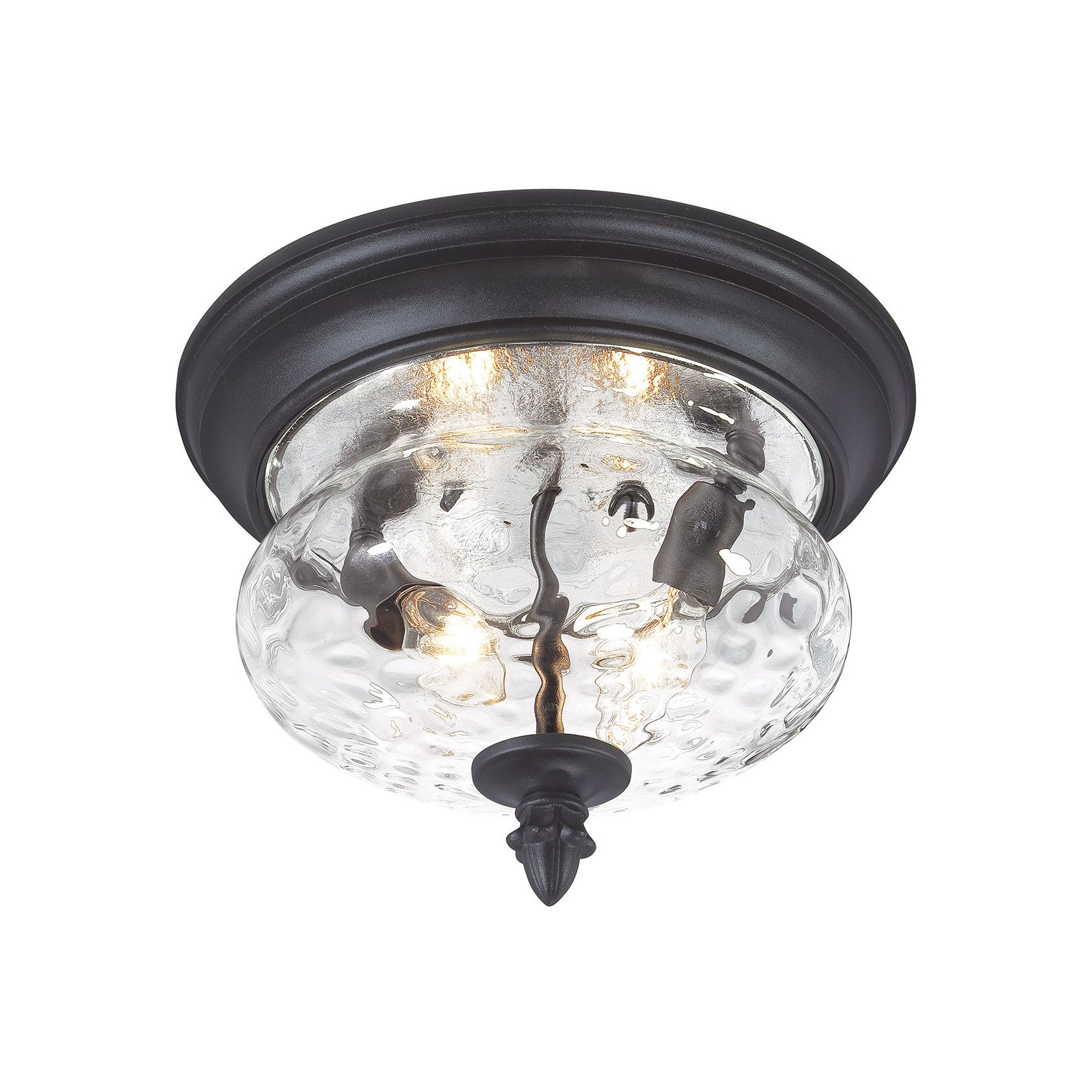 Image 4 Minka Ardmore 11 3/4" Wide Black Hammered Glass Outdoor Ceiling Light more views