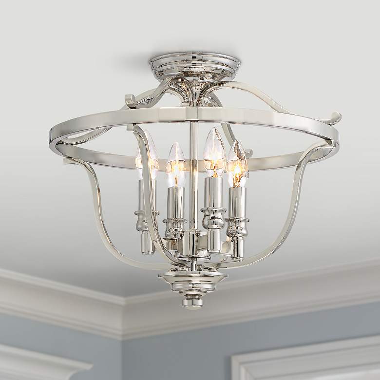 Image 1 Minka Audrey's Point 17 1/4" Wide Polished Nickel Ceiling Light