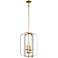 Minka Aureum 14" Gold and White Open Cage 4-Light Modern Pendant Light