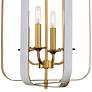 Minka Aureum 14" Gold and White Open Cage 4-Light Modern Pendant Light