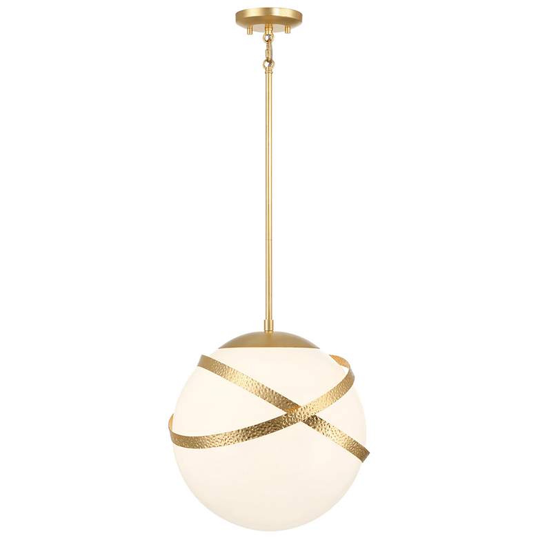 Image 1 Minka Batignolles 14"W Spring Gold Leaf Globe Pendant Light