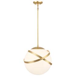 Minka Batignolles 14"W Spring Gold Leaf Globe Pendant Light
