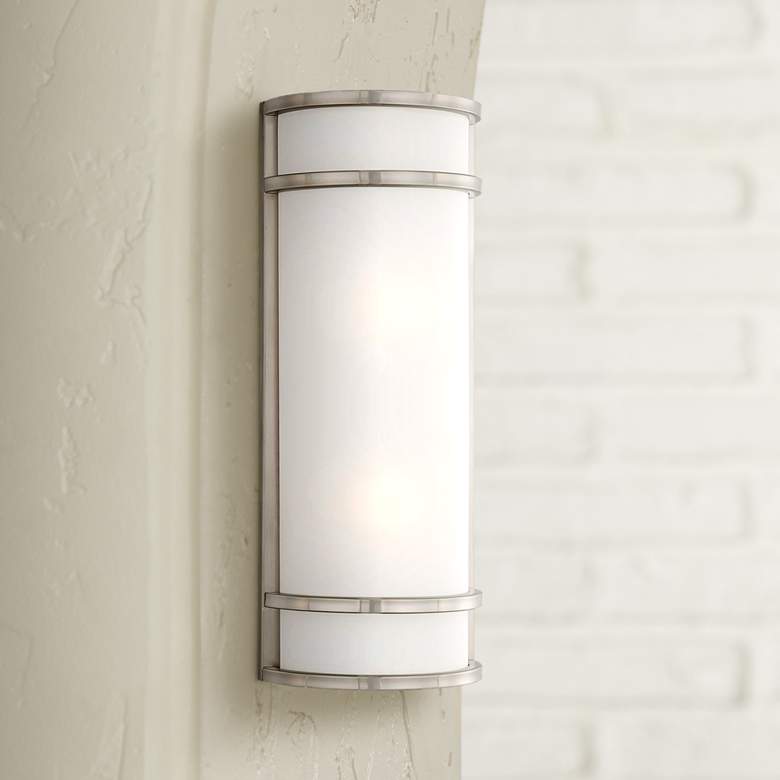 Image 1 Minka Bay View 20" High Brushed Steel Outdoor Pocket Light