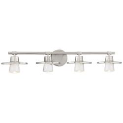 Minka Beacon Avenue 32 1/2" Brushed Nickel 4-Light LED Bath Light