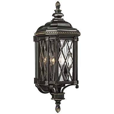 Minka Bexley Manor 25 1/4" High Diamond Black Outdoor Wall Light