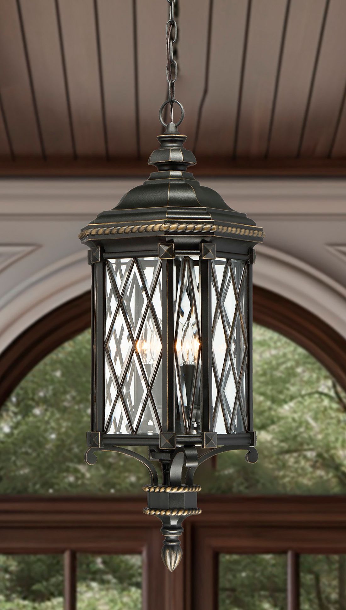 Image 3 Minka Bexley Manor 31 3/4" High Diamond Black Outdoor Hanging Light more views