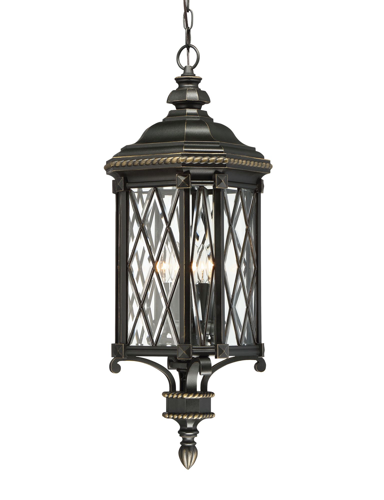 Minka Bexley Manor 31 3/4" High Diamond Black Outdoor Hanging Light
