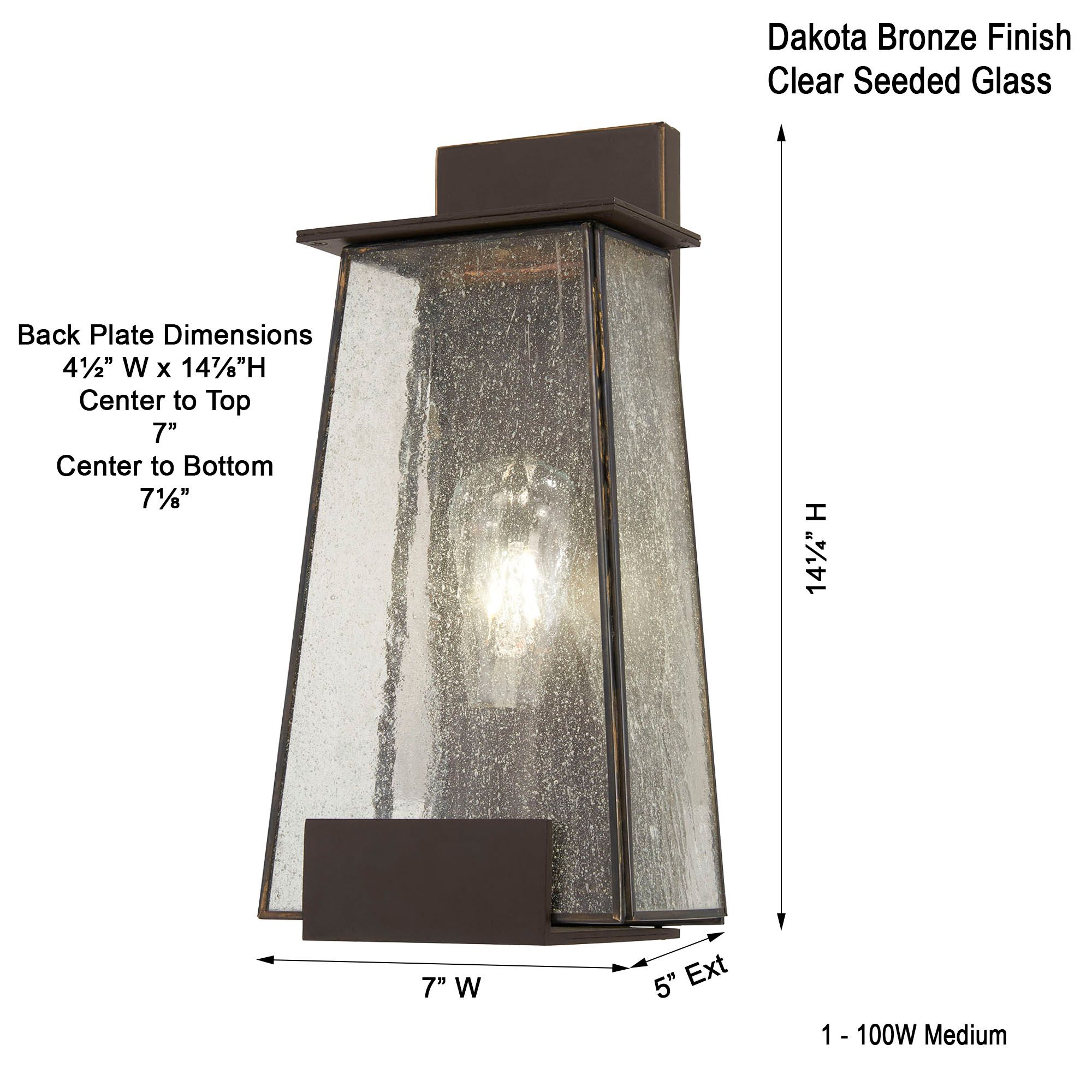 Minka Bistro Dawn 14 1/4" High Dakota Bronze Outdoor Wall Light