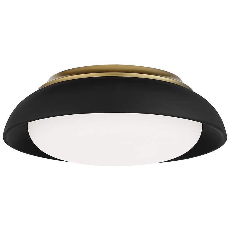 Image 2 Minka Boylston 15" Wide Sand Coal and Honey Gold LED Ceiling Light