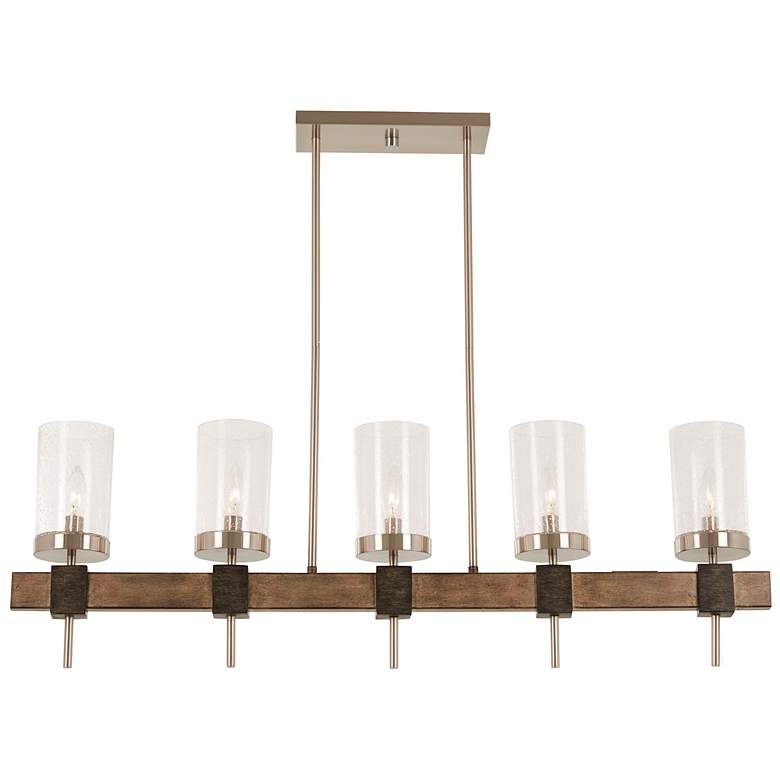 Image 3 Minka Bridlewood 40" Wide Gray and Nickel Kitchen Island Light Pendant