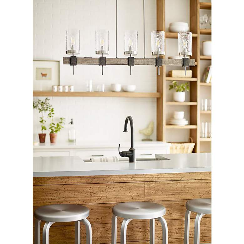 Image 6 Minka Bridlewood 40" Wide Gray and Nickel Kitchen Island Light Pendant more views