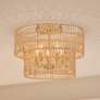 1_Minka Bungalow Heaven 20" Wide Soft Brass Papyrus Rope Ceiling Light