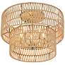 5_Minka Bungalow Heaven 20" Wide Soft Brass Papyrus Rope Ceiling Light more views