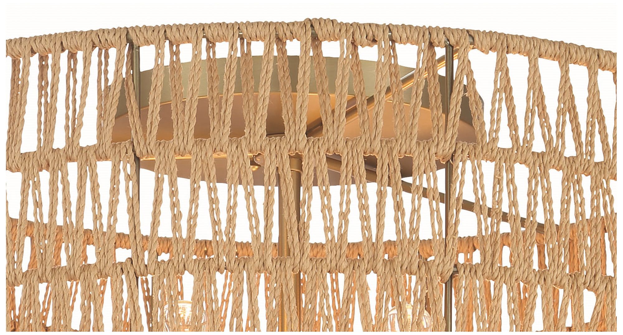 Minka Bungalow Heaven 20" Wide Soft Brass Papyrus Rope Ceiling Light