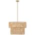 Minka Bungalow Heaven 26" Wide Soft Brass Rope 5-Light Pendant