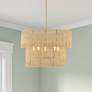 1_Minka Bungalow Heaven 26" Wide Soft Brass Rope 5-Light Pendant