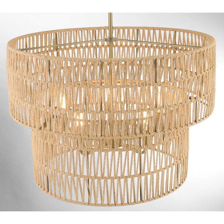 Image 7 Minka Bungalow Heaven 26" Wide Soft Brass Rope 5-Light Pendant more views