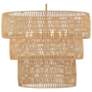 2_Minka Bungalow Heaven 32" Brass Papyrus Rope 6-Light Coastal Pendant more views