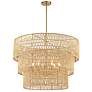4_Minka Bungalow Heaven 32" Brass Papyrus Rope 6-Light Coastal Pendant more views