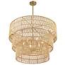 5_Minka Bungalow Heaven 32" Brass Papyrus Rope 6-Light Coastal Pendant more views