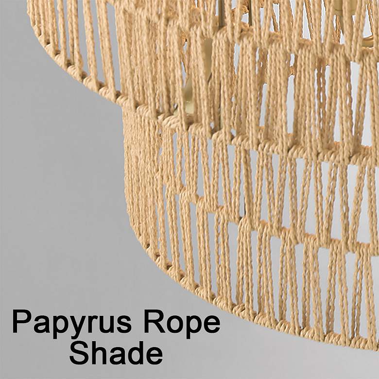 Image 7 Minka Bungalow Heaven 32" Brass Papyrus Rope 6-Light Coastal Pendant more views