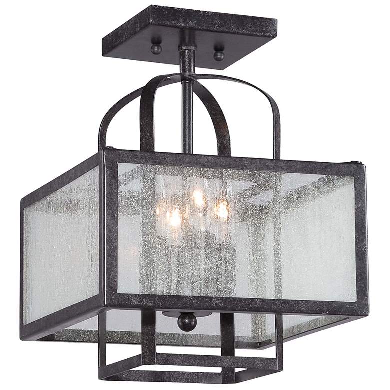 Minka Camden Square 11&quot; Wide Charcoal Ceiling Light