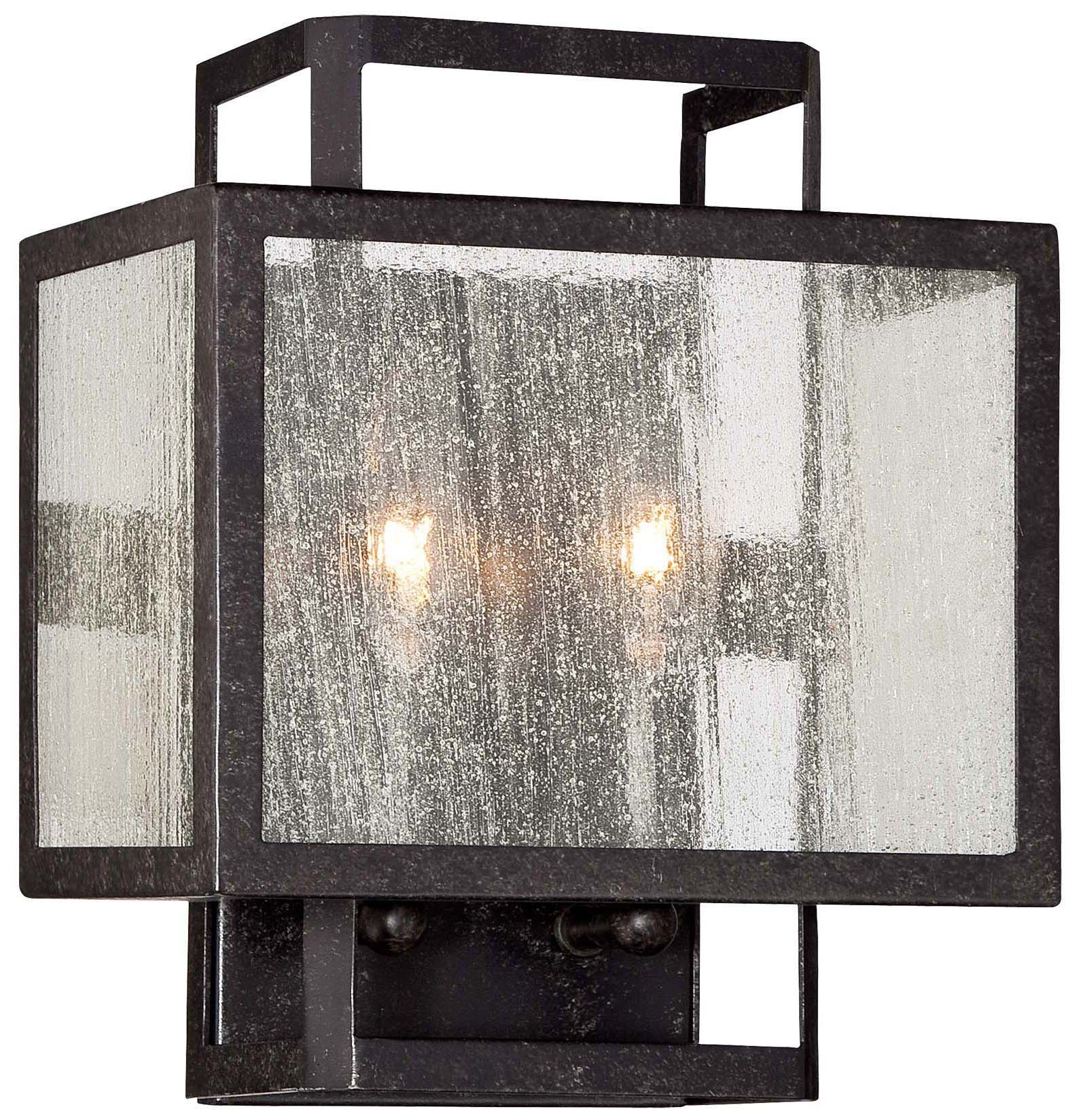 Image Minka Camden Square 9 1/2" High Charcoal Wall Sconce