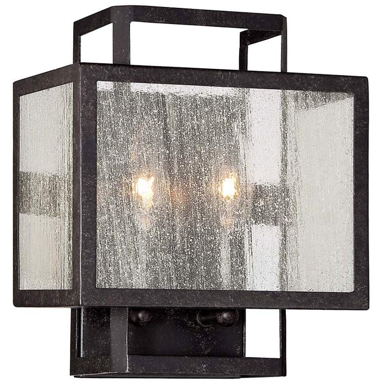 Image 1 Minka Camden Square 9 1/2 inch High Charcoal Wall Sconce