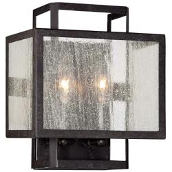 Minka Camden Square 9 1/2&quot; High Charcoal Wall Sconce