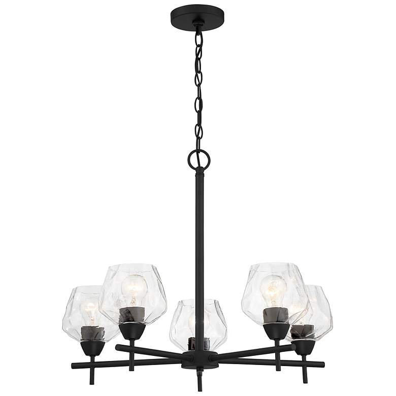 Image 1 Minka Camrin 25" Wide Coal 5-Light Chandelier w/ Glass Shades
