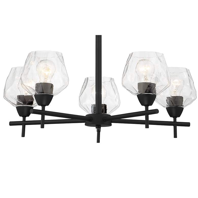 Image 2 Minka Camrin 25" Wide Coal 5-Light Chandelier w/ Glass Shades more views