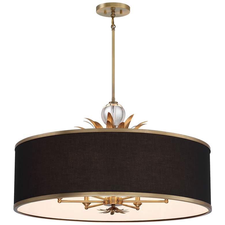 Image 2 Minka Caprio 32 3/4" Wide Brushed Brass 6-Light Drum Pendant