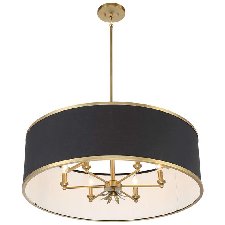 Image 3 Minka Caprio 32 3/4" Wide Brushed Brass 6-Light Drum Pendant more views