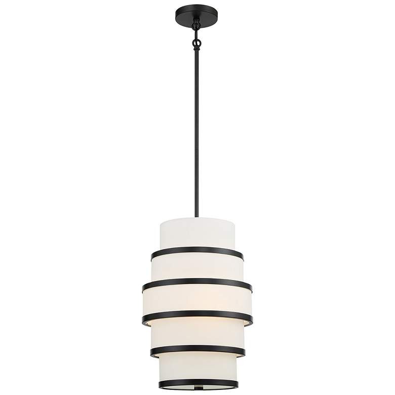 Image 1 Minka Cascade 12 1/4" Wide Coal and White Tiered Pendant Light
