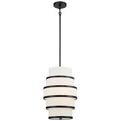 Minka Cascade 12 1/4" Wide Coal and White Tiered Pendant Light