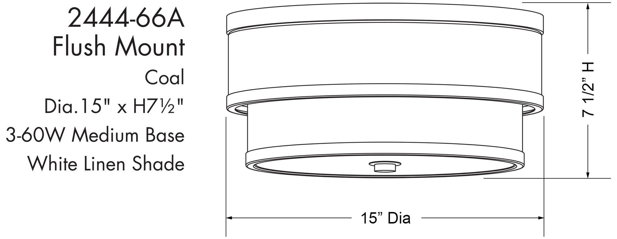 Thumbnail4 of Minka Cascade 15" Modern Black and White Double Drum Ceiling Light more views