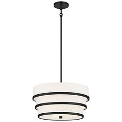 Minka Cascade 18" Wide Coal 3-Tier Drum Pendant Light