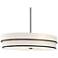 Minka Cascade 42" Wide Coal Black White Linen Drum Pendant Light