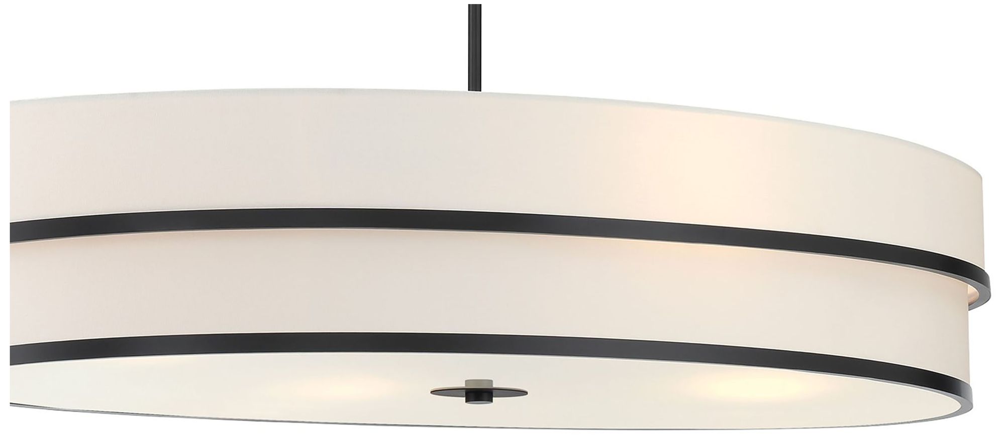 Image 5 Minka Cascade 42" Wide Coal Black White Linen Drum Pendant Light more views