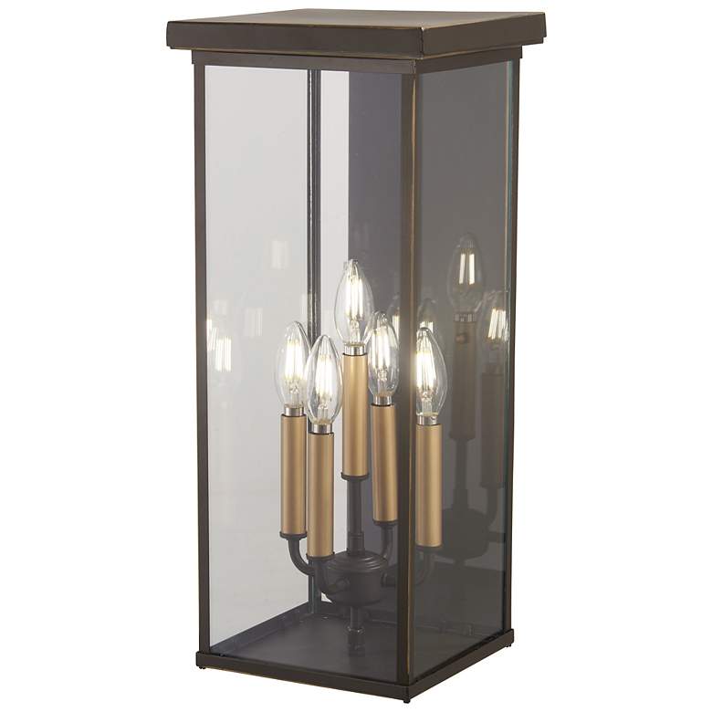Image 1 Minka Casway 22" High Oil-Rubbed Bronze Outdoor Pocket Wall Light