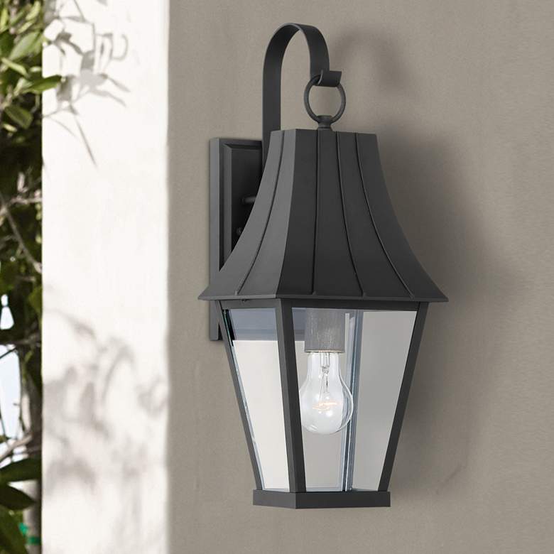 Image 1 Minka Chateau Grande 19" High Coal Black Outdoor Lantern Wall Light