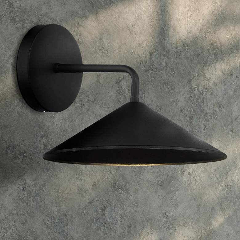 Image 1 Minka City Streets 10" Wide Coal Black Modern LED Outdoor Wall Light