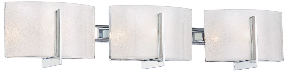 Image 4 Minka Clarte 27" Wide Chrome and White Iris Glass 3-Light Bath Light more views