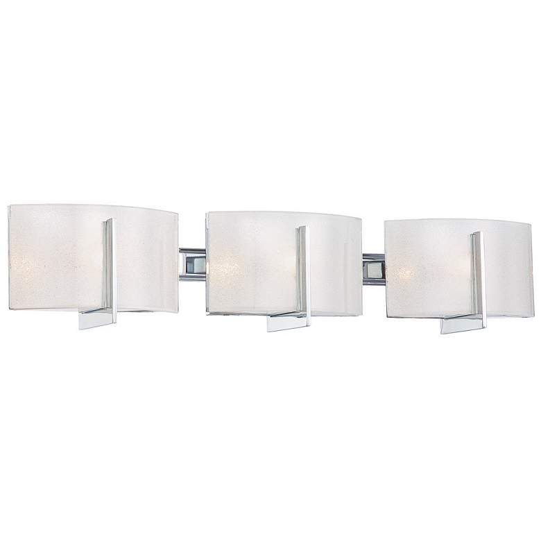 Image 4 Minka Clarte 27" Wide Chrome and White Iris Glass 3-Light Bath Light more views