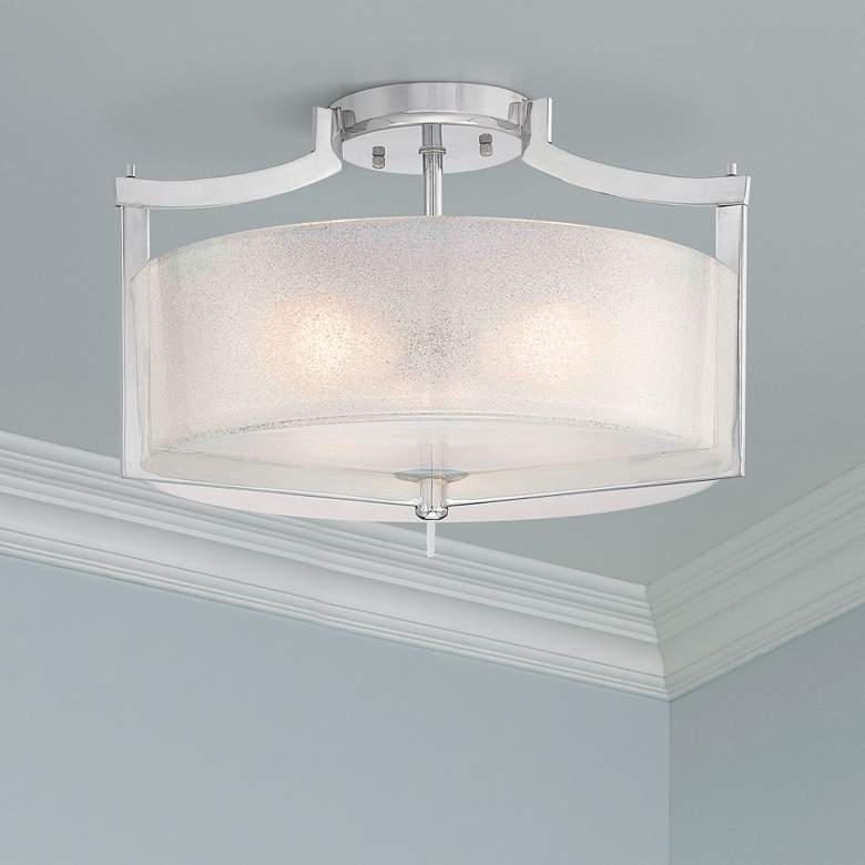 Image 1 Minka Clarte Collection 17" Wide Chrome Ceiling Light