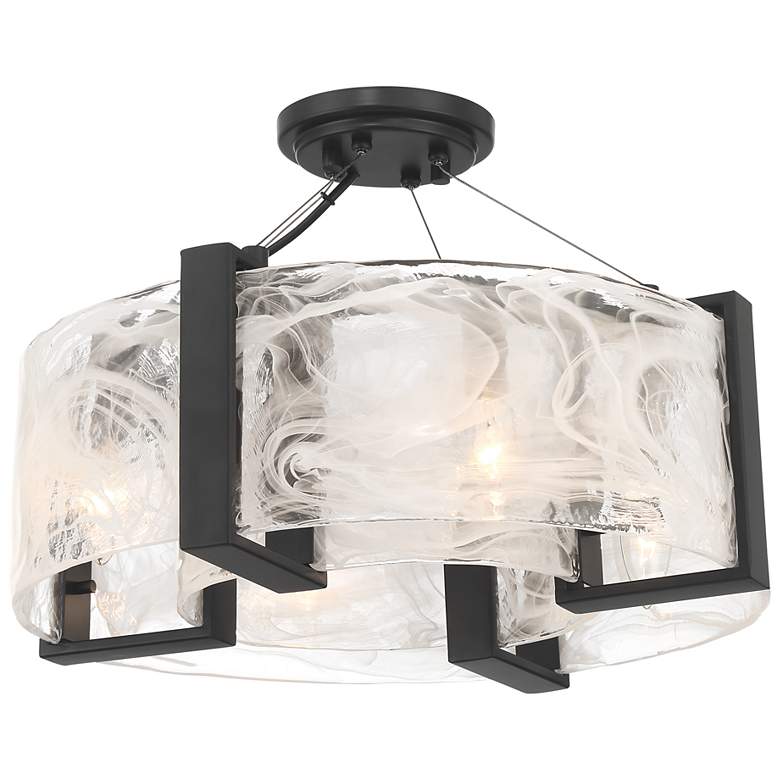 Image 2 Minka Cloud Break 18" Wide 4-Light Art Glass Shade Ceiling Light more views
