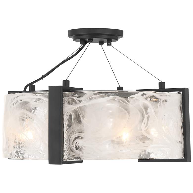 Image 3 Minka Cloud Break 18" Wide 4-Light Art Glass Shade Ceiling Light more views