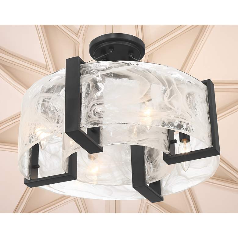 Image 6 Minka Cloud Break 18" Wide 4-Light Art Glass Shade Ceiling Light more views